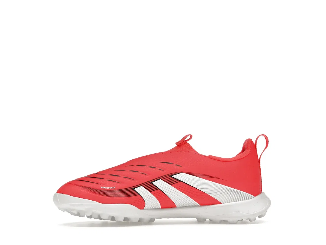 Детские бутсы для игры на искусственном покрытии с принтом Adidas Predator League Laceless Turf Pure Victory Pack, Lucid Red/Cloud White/Core Black — фото 3