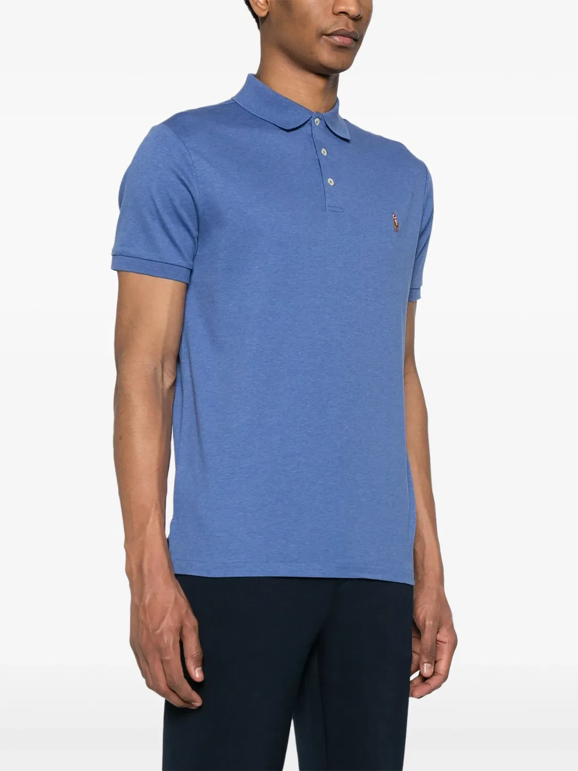 Поло с вышитым логотипом из хлопка Polo Ralph Lauren, синий — фото 2