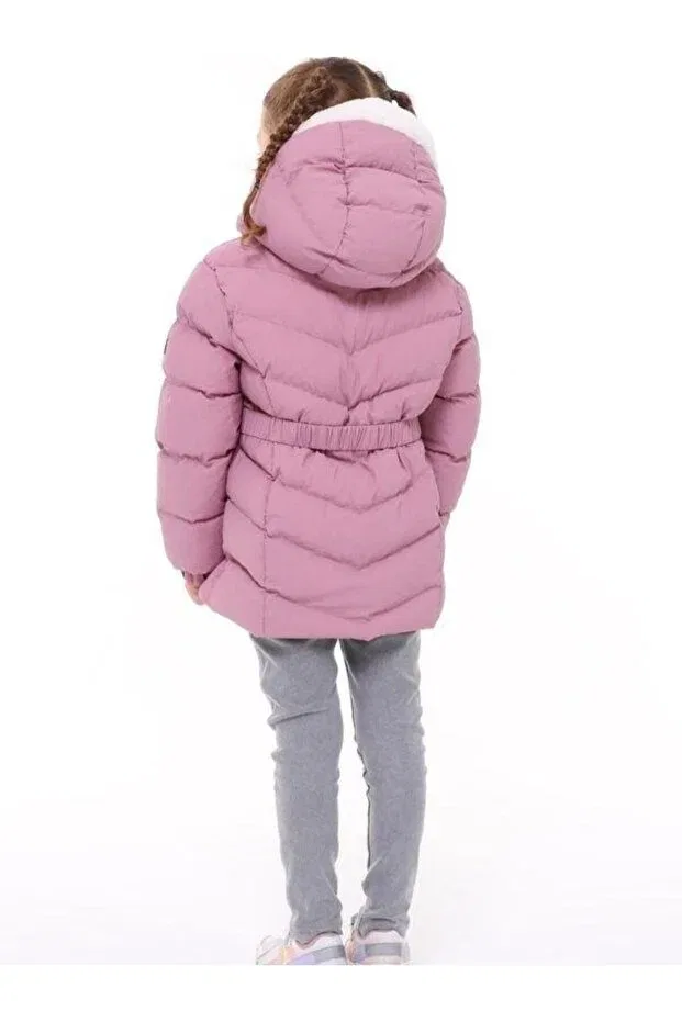 Детское пальто для девочек с капюшоном Zekids, Rose Dry — фото 3