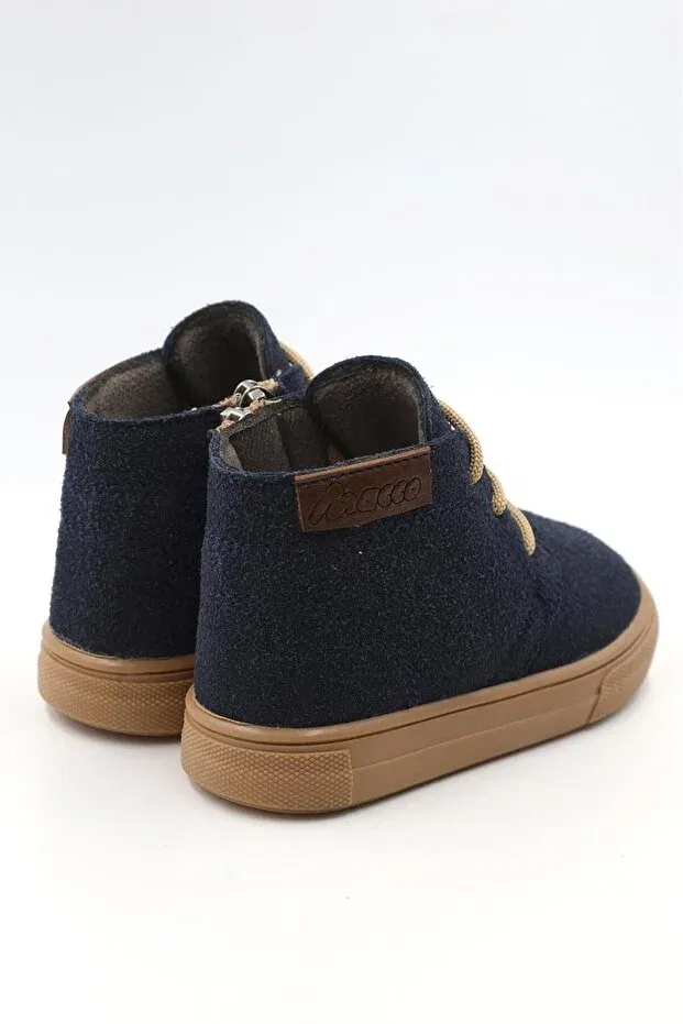 Детские ботинки для девочек на шнуровке Macco Shoes, Navy Blue — фото 3