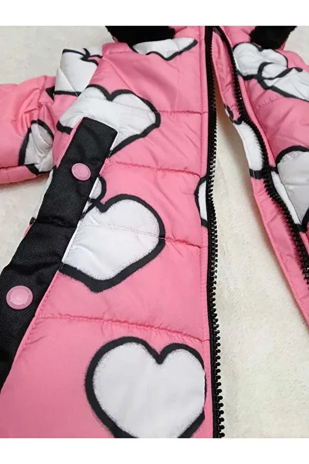 Детское пальто для девочек с принтом Bubiee Baby, Pink — фото 4