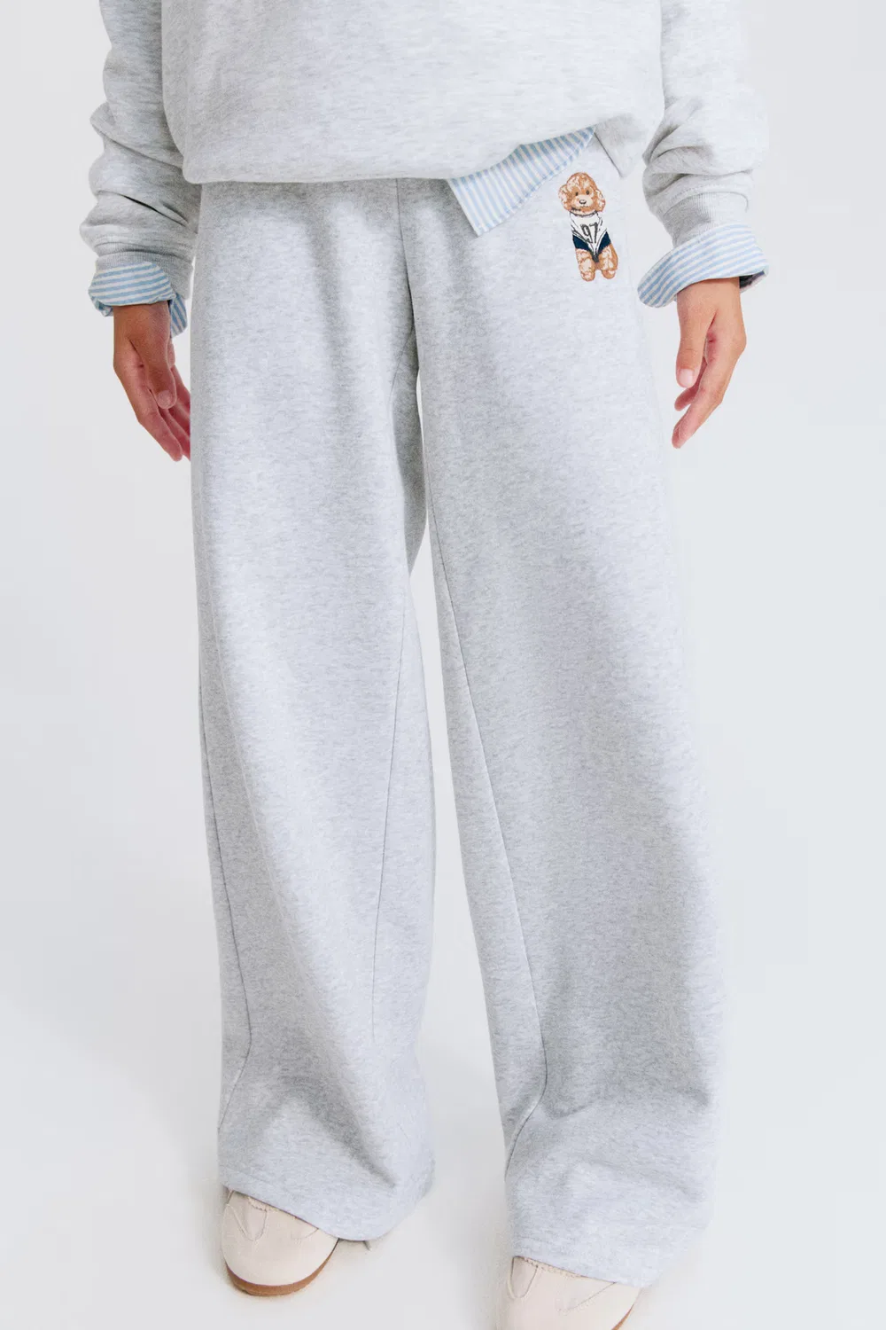 Спортивные штаны прямого кроя H&M, Hellgraumeliert/Hund — фото 3