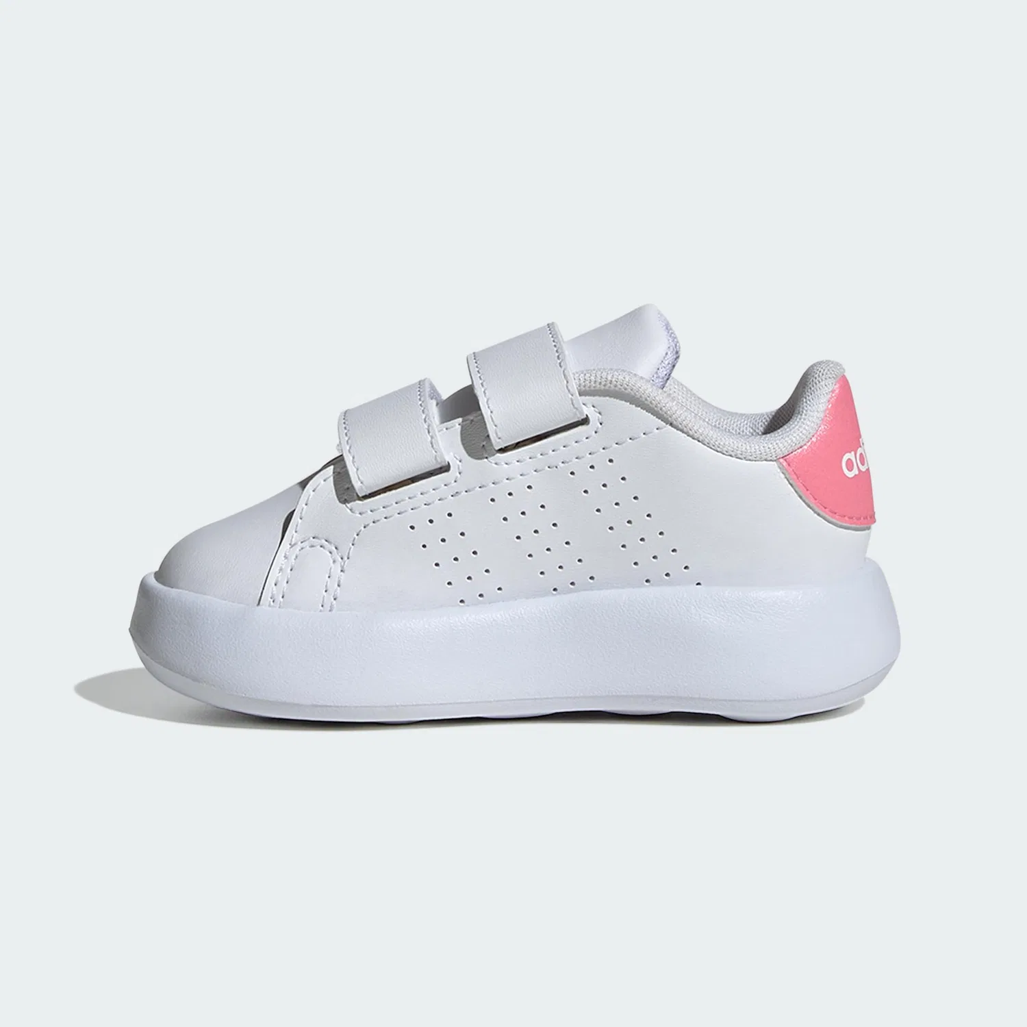 Детские кроссовки с липучками Advantage Kids Adidas, Cloud White Bliss Pink Core Black — фото 2