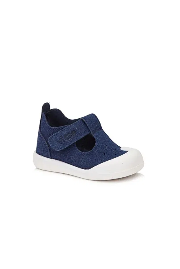 Детские анатомические ботинки на липучке Loro anatomical smart step sole first step shoes - onur ortopedik Vicco, Navy Blue