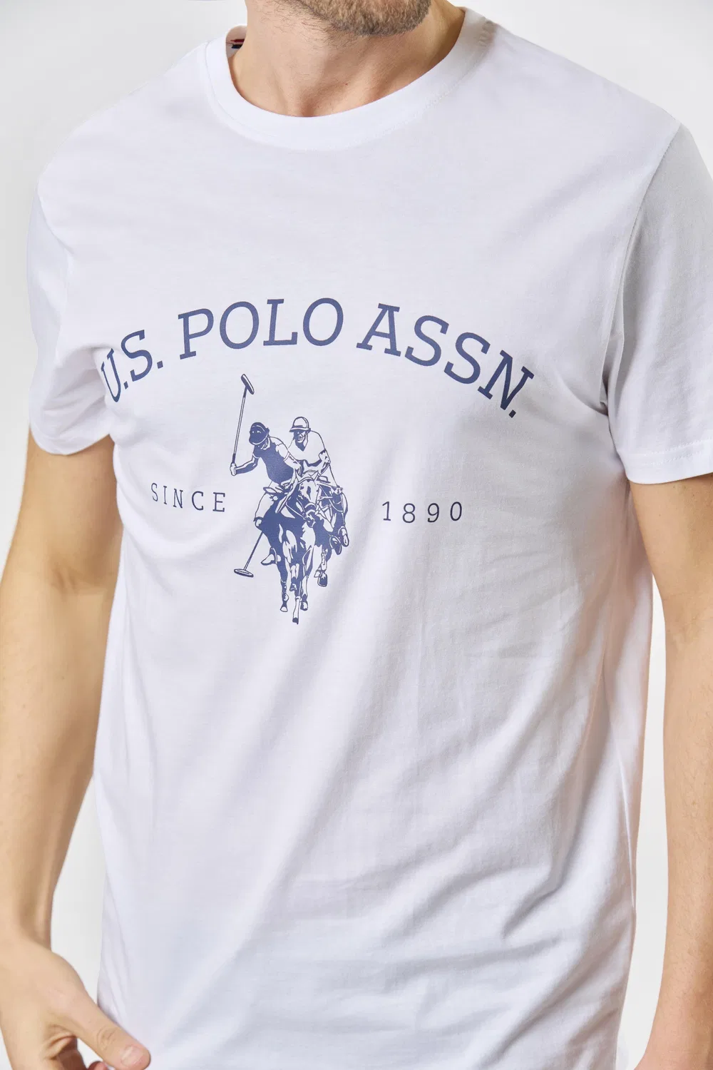 Мужская хлопковая футболка Archibald U.S. Polo Assn., Weiß — фото 2