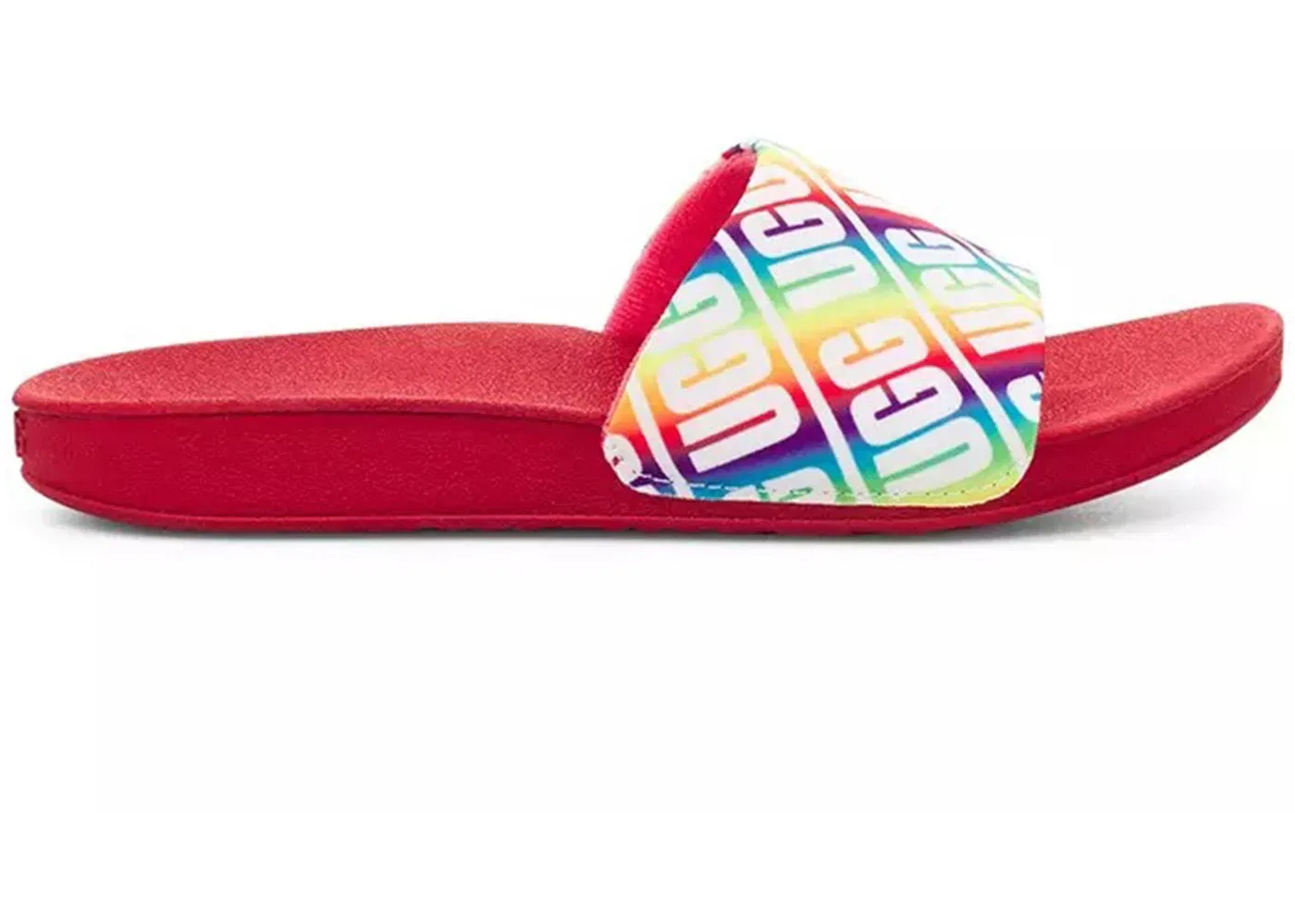 Детские шлепанцы UGG Beach Slide Rainbow, Rainbow/Red