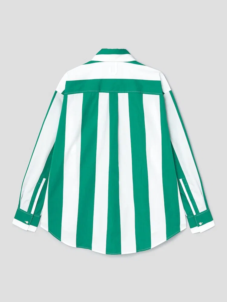 Рубашка с жаккардовыми полосками, La Chemise Camargue JACQUEMUS, Green — фото 2