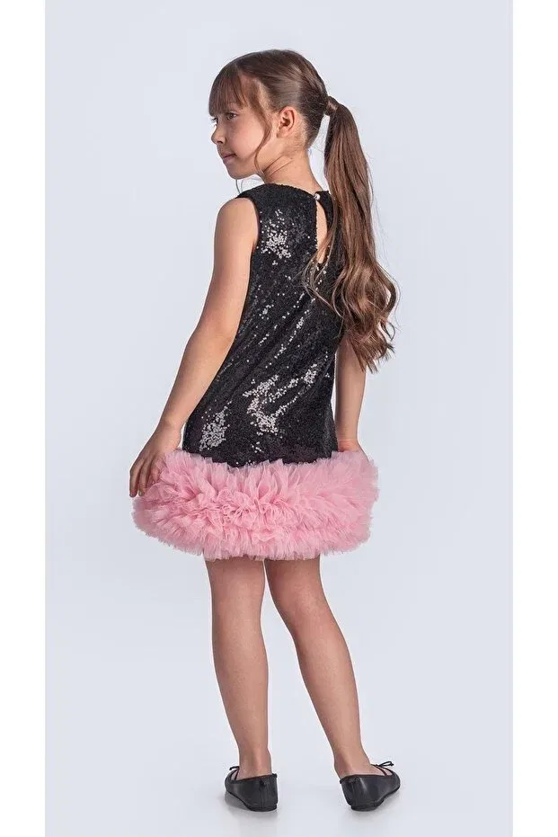 Детское платье для девочек с пайетками Sequin ifestos crowned tutu Mnk Baby&Kids, Black — фото 3
