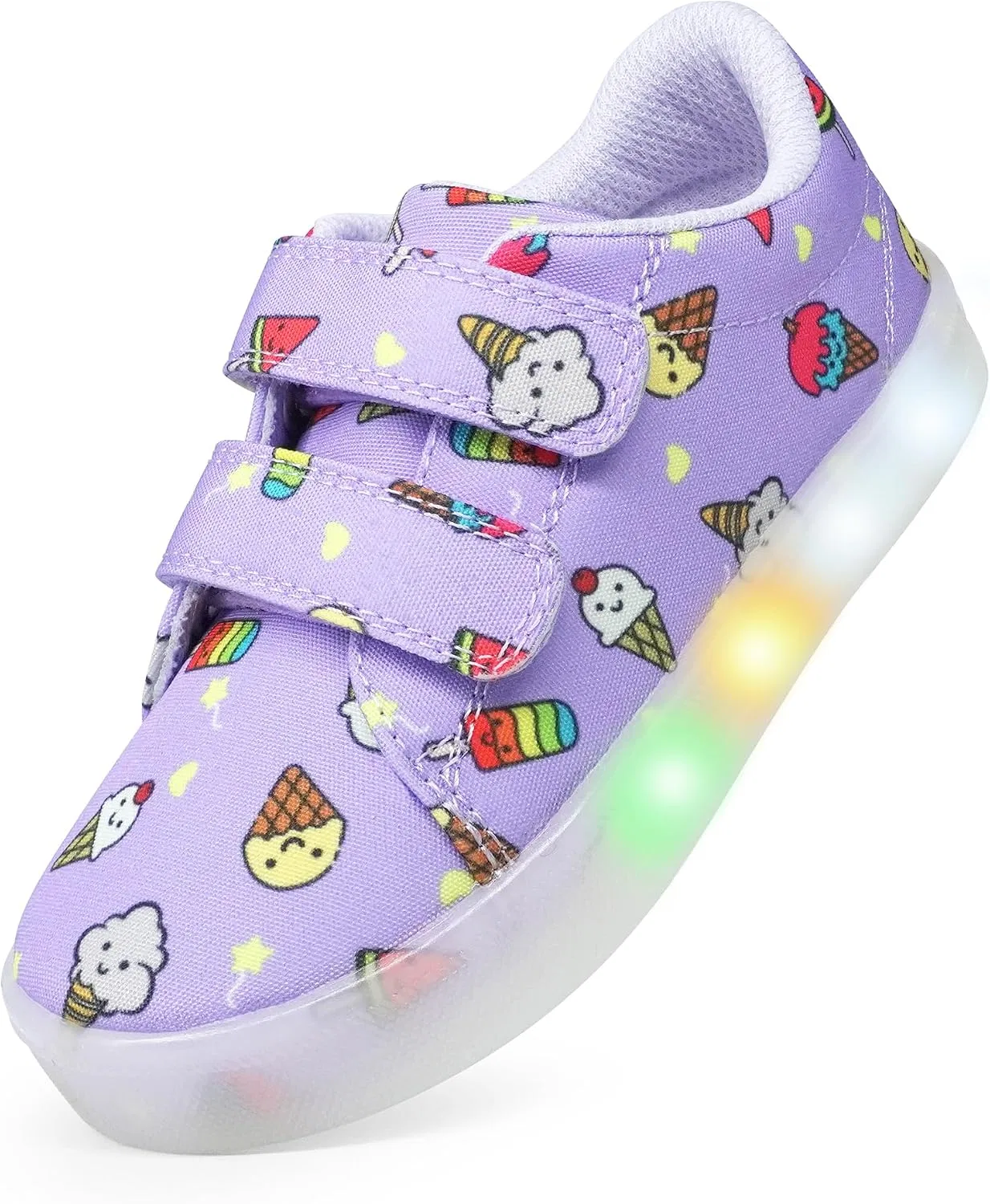 Детские кроссовки для девочек со светящейся подошвой Vivaki YESKIS, Purple Light Up Shoes