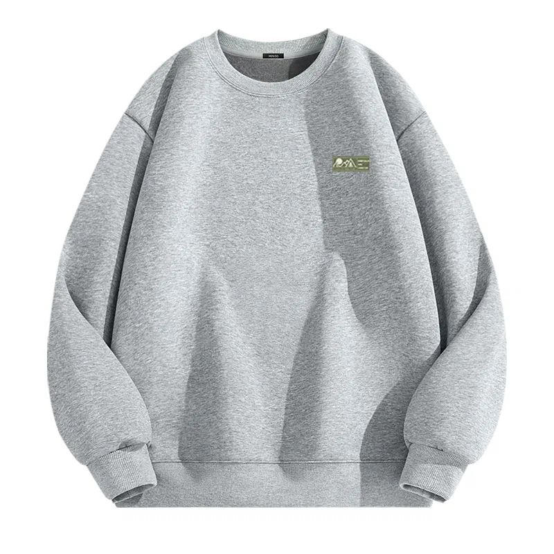 Детский свитшот утепленный на флисе MINISO, Heather Gray (White Green Label Chest Logo)