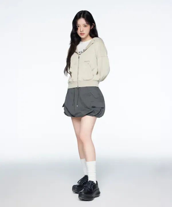 Юбка мини карго баллон, Women's Cargo Balloon Mini Skirt Superdry, угольный