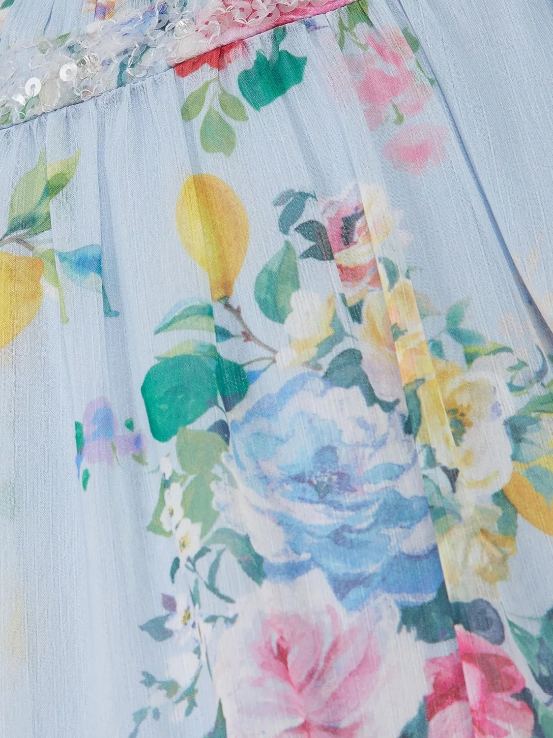 Платье Monsoon Blue Lemon Rose Print Party Dress, синий — фото 4