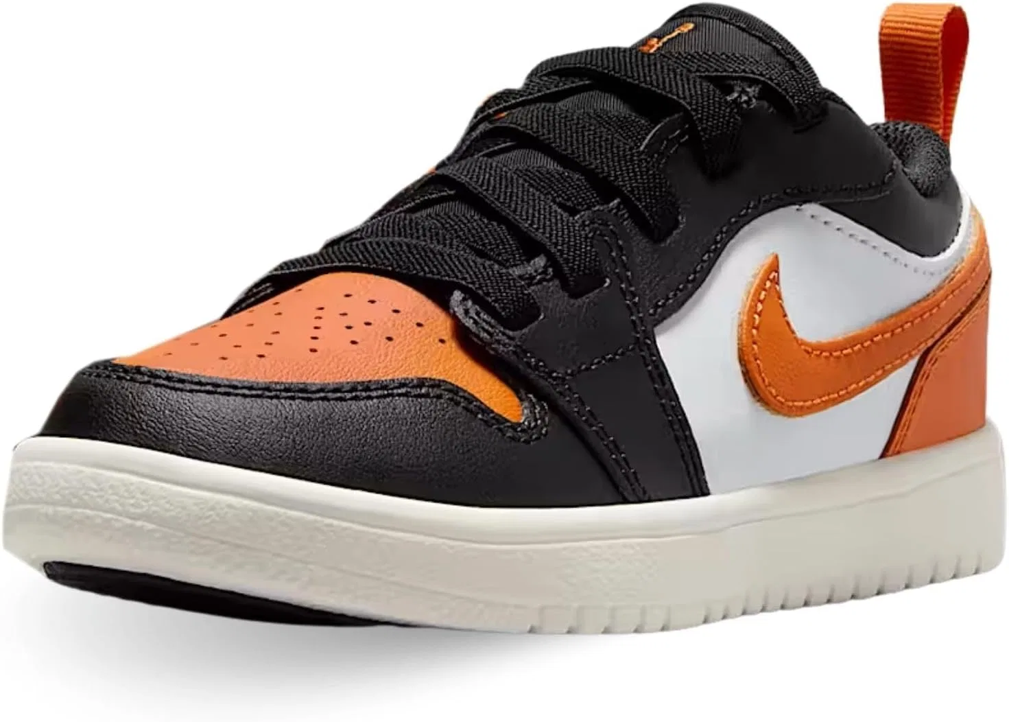 Детские кроссовки для мальчиков с кожаным верхом Jordan 1 Low ALT Nike, Black/Starfish/White/Sail