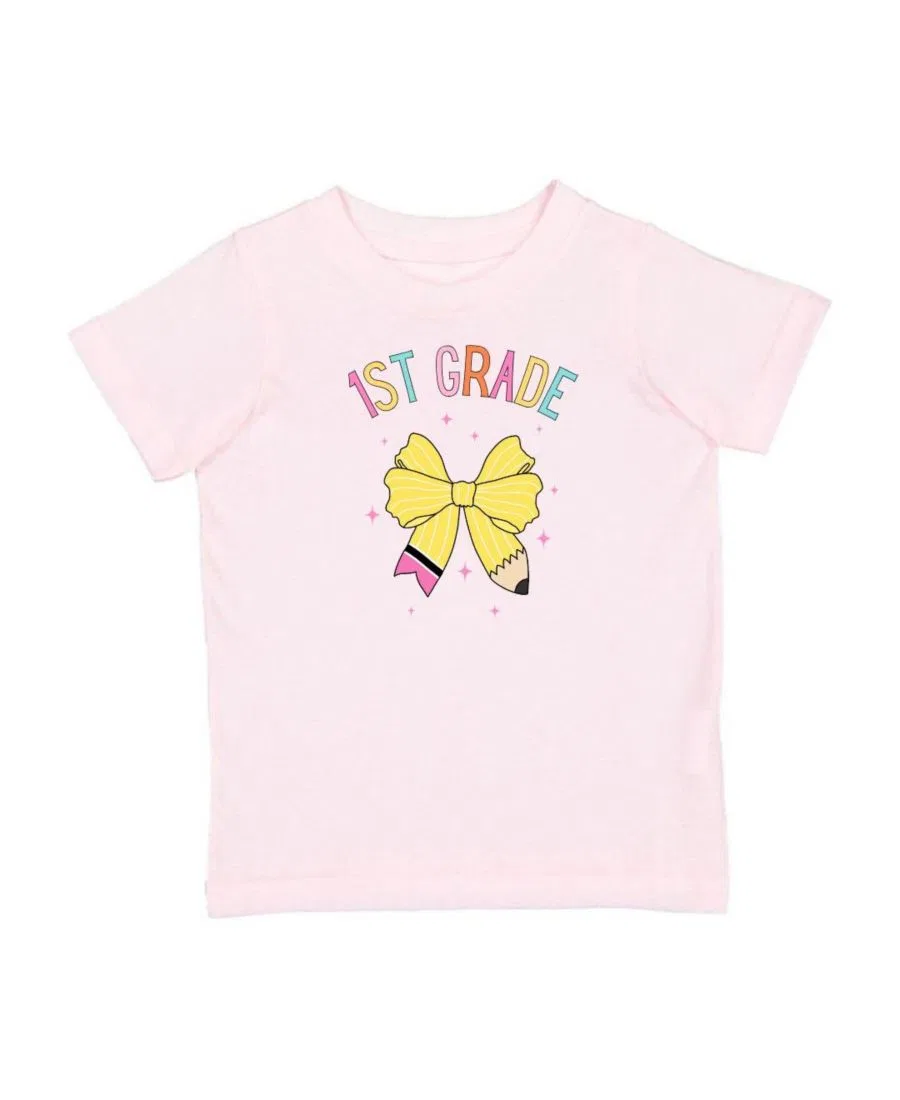 Футболка с коротким рукавом с принтом First Grade Pencil Bow Sweet Wink, Ballet Pink