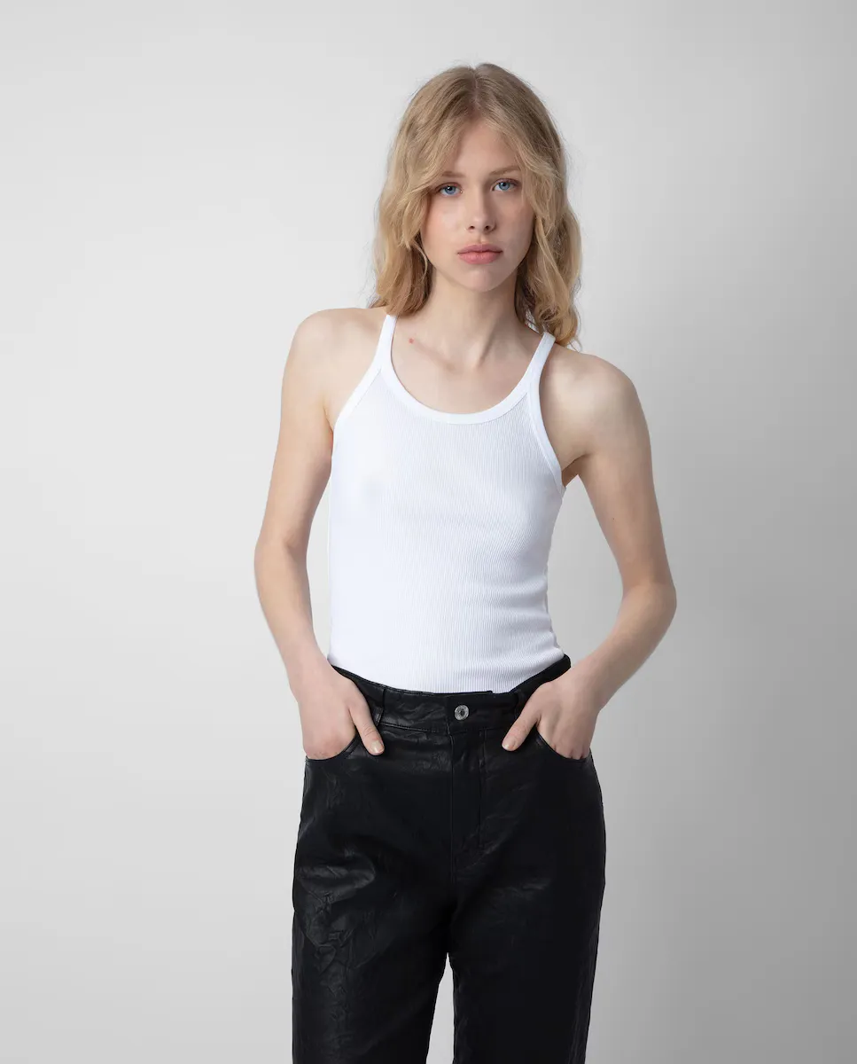 

Женская хлопковая майка без рукавов Alba Wings Zadig & Voltaire, белый