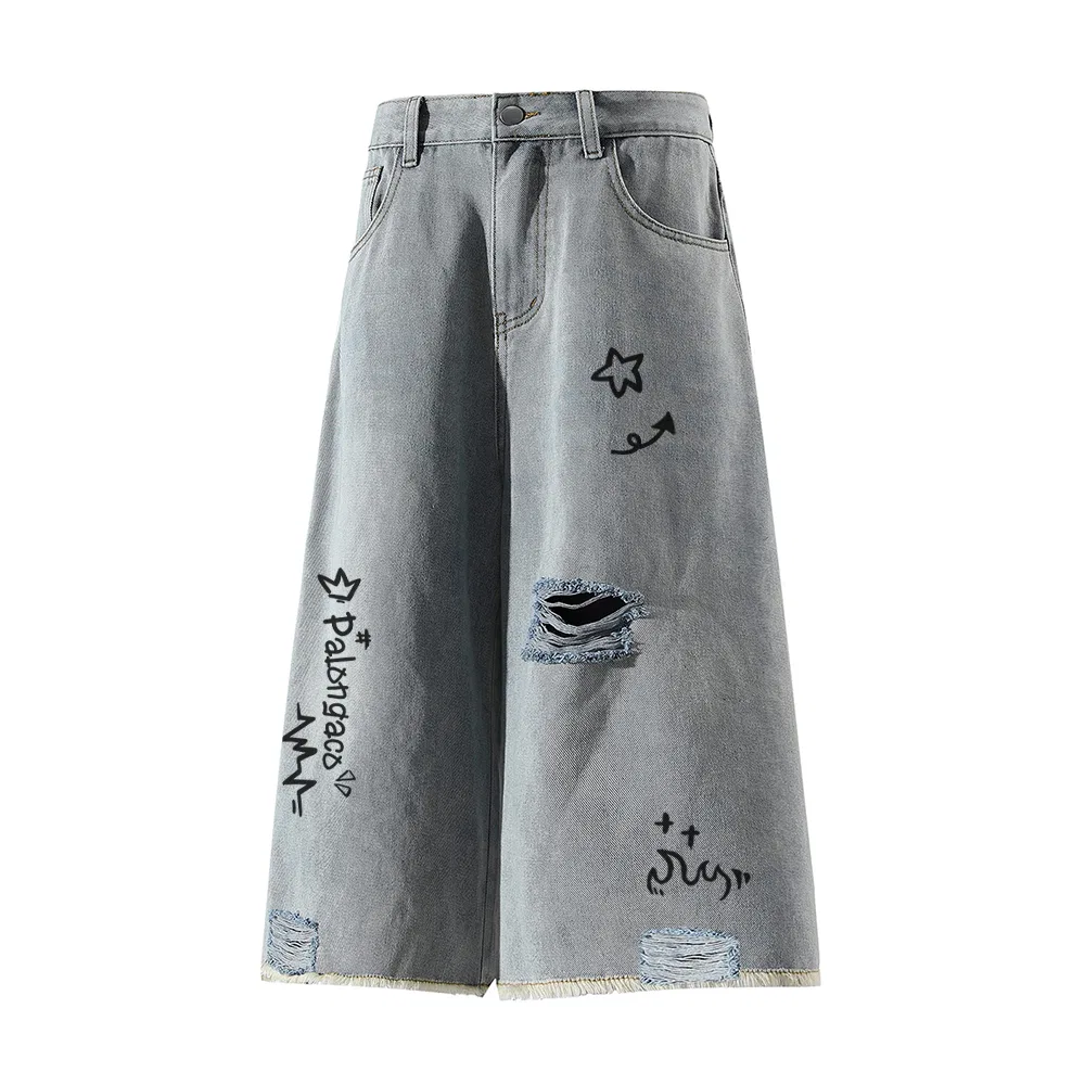Детские джинсовые шорты с эффектом потертости, Light Blue, PAL ONGACO