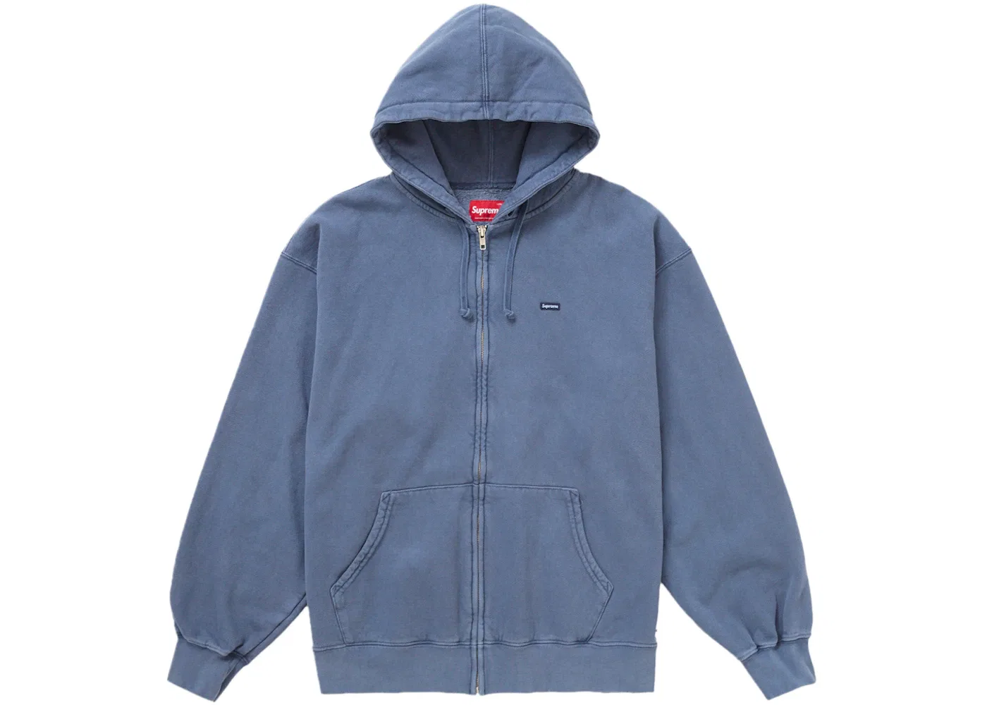 Мужская худи Supreme Overdyed Small Box Zip-Up Hooded Sweatshirt, Dark Slate