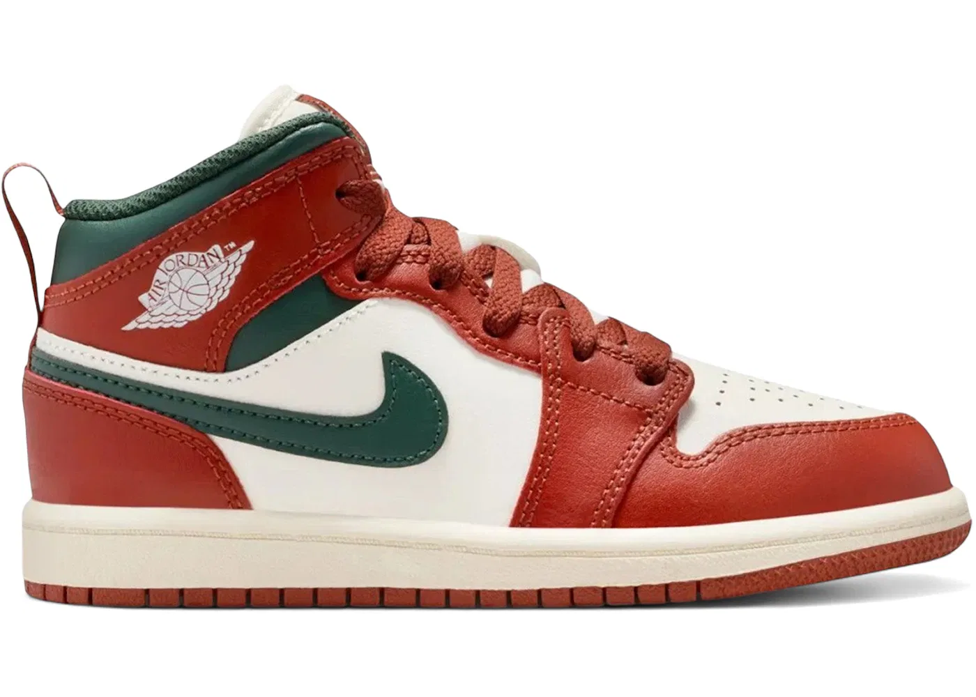 Детские кроссовки Lifestyle Jordan 1 Mid, Sail/Pure Platinum/Redstone/Midnight Green