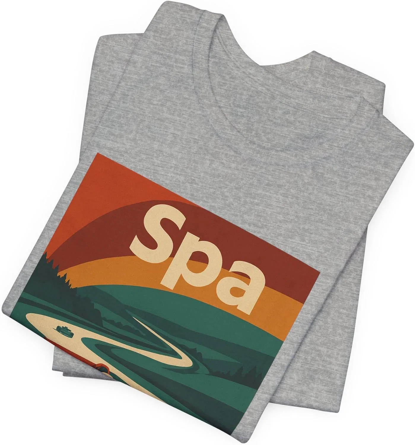 Футболка с принтом Vintage Racing Spa Tee, серый меланж — фото 3