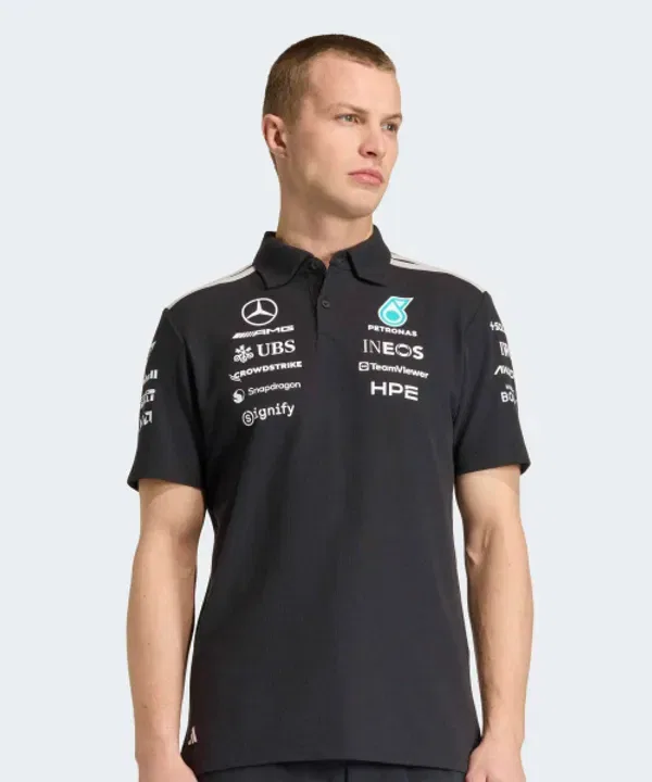 Поло Mercedes-AMG Petronas F1 Team Engineer, Adidas, черный — фото 3