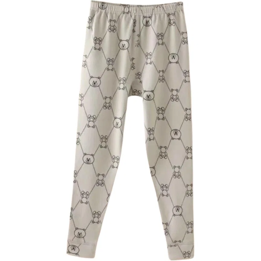 Детские термоштаны с принтом Cotton Gene, Gray Bear