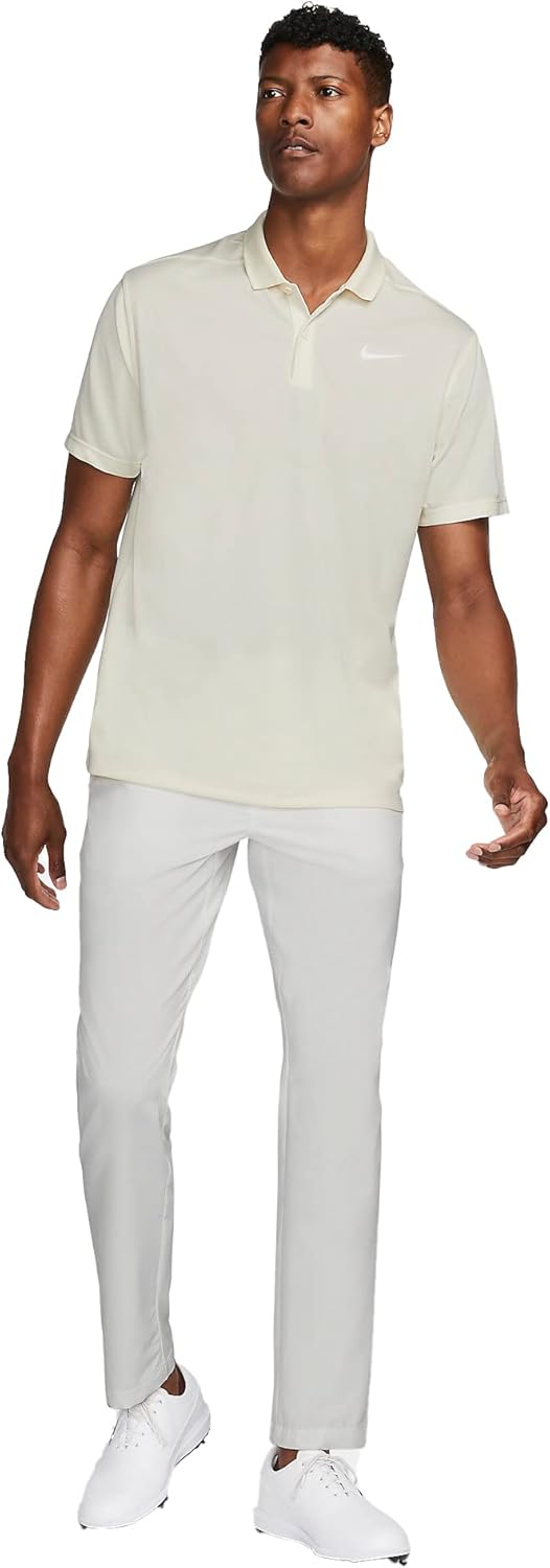Мужская футболка-поло для гольфа Nike Dri-fit Victory Solid, Coconut Milk/White — фото 4