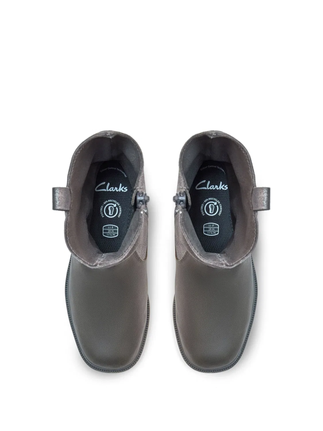 Ботинки детские Clarks Oaklyn Top K, кожаные, черные — фото 4