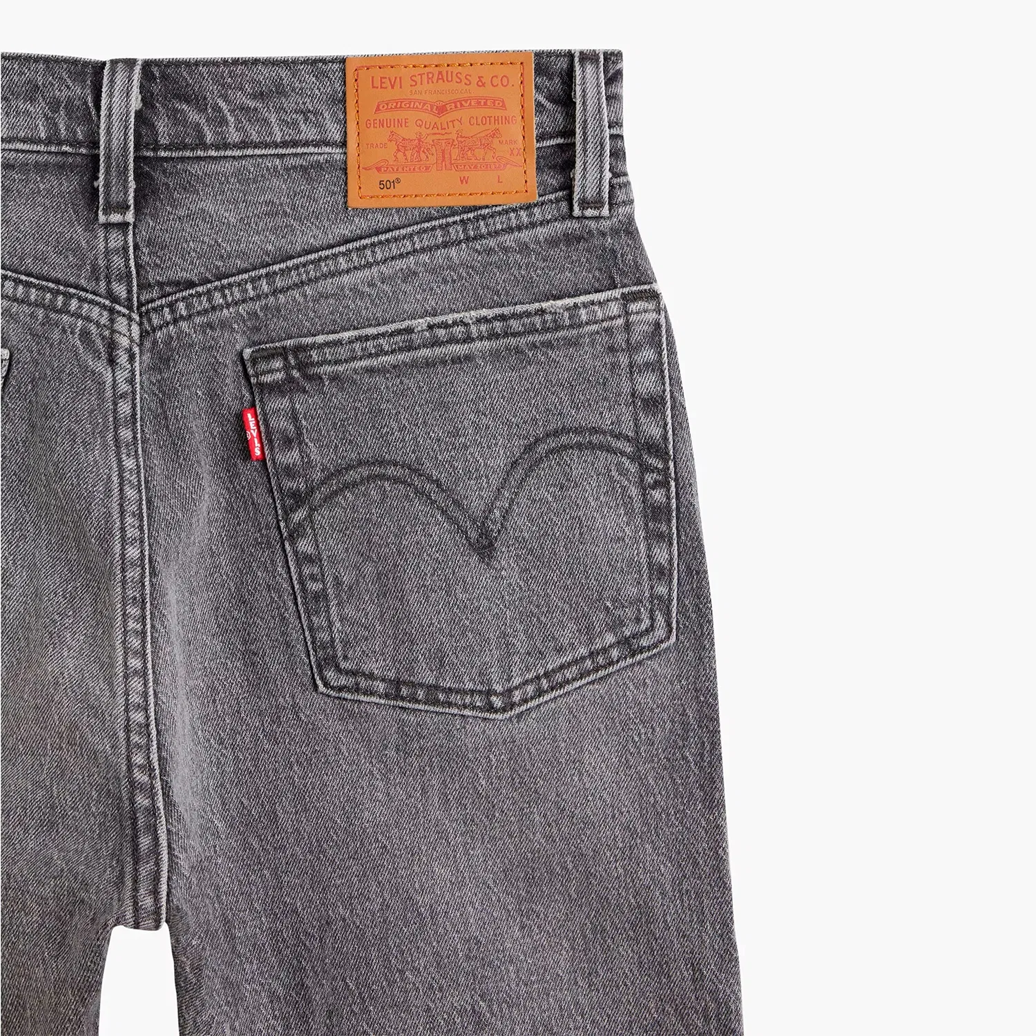 Женские джинсы кроп с моделью 501 Levi's, Grey — фото 4