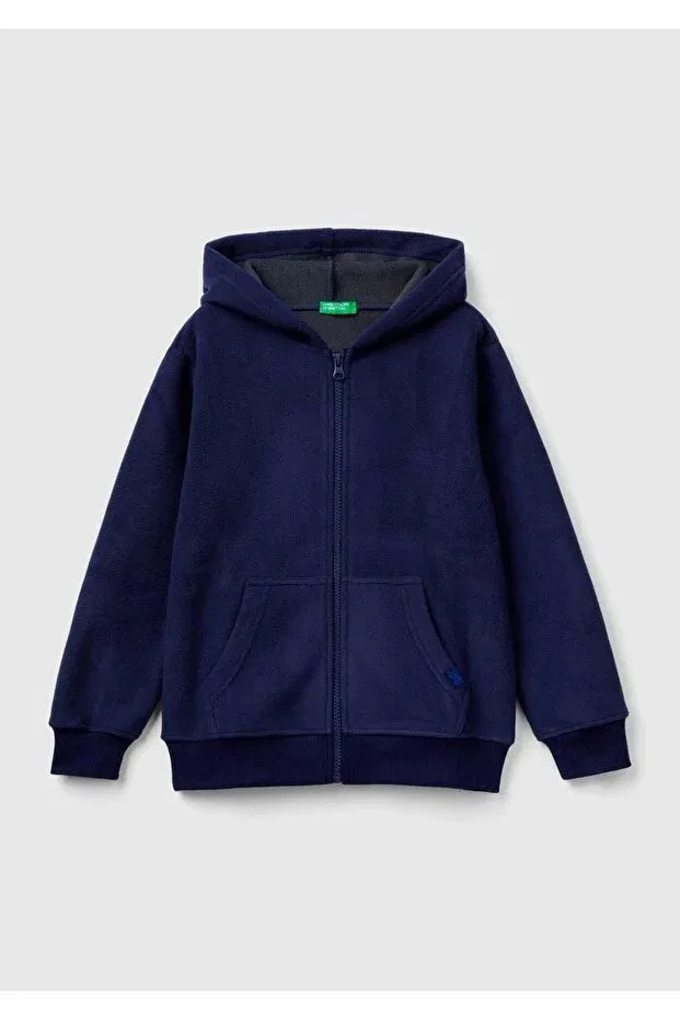 Детская толстовка для мальчиков с капюшоном на молнии United Colors Of Benetton, Navy Blue