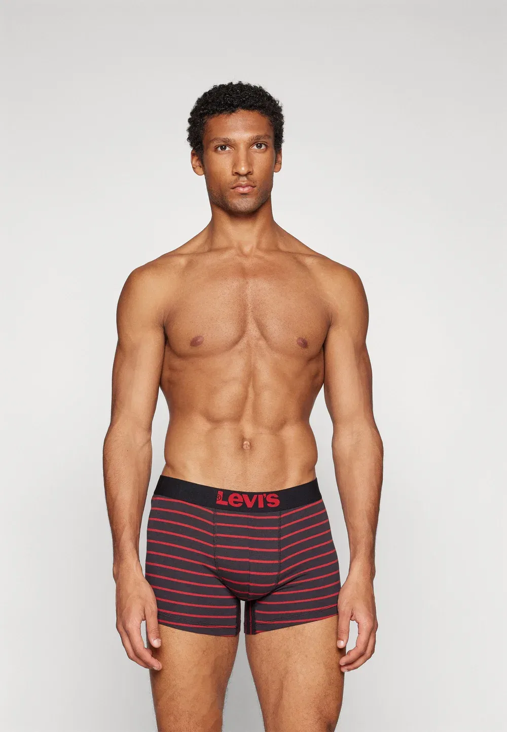 Боксеры в винтажную полоску, комплект из 2 штук - боксерские трусы Levi'S, Red/Black