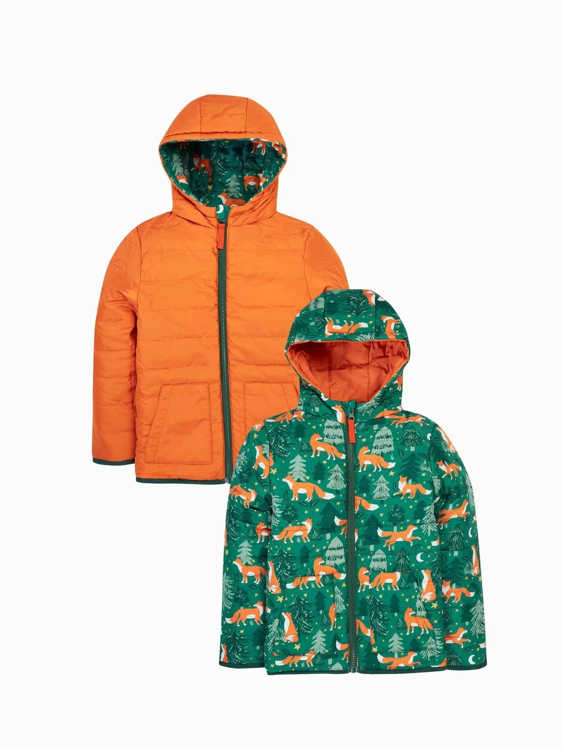 Куртка стеганая с капюшоном Frugi, зеленая