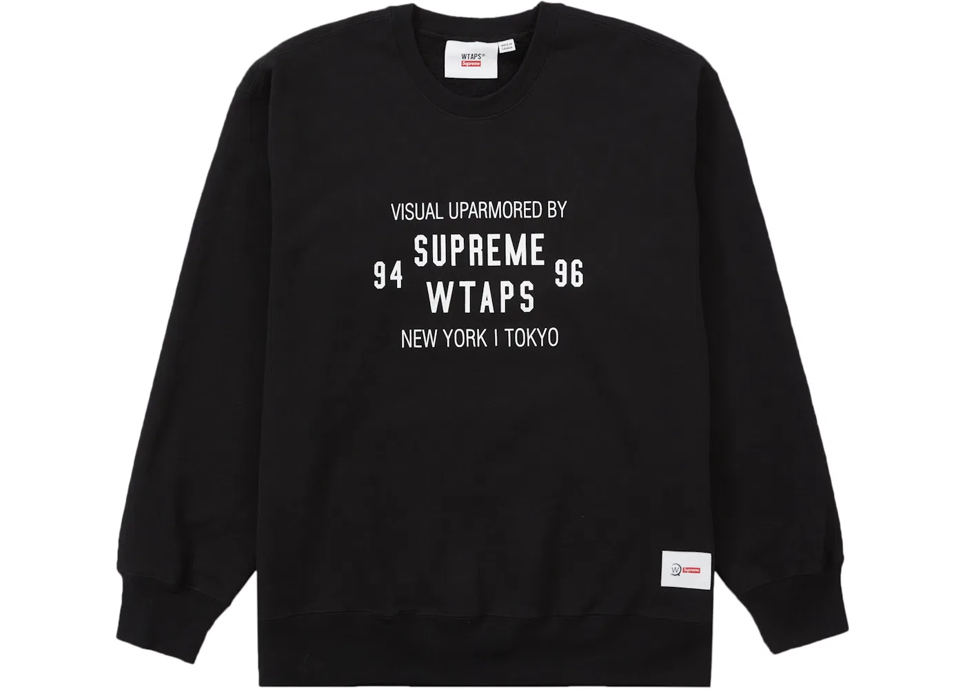 Мужской свитшот с принтом Supreme WTAPS, Черный