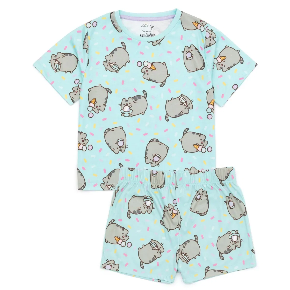 Детский комплект пижамы с принтом с коротким рукавом и короткими штанинами Pusheen, Multi — фото 4