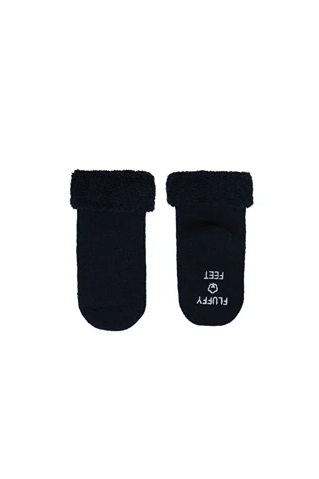 Детские носки для новорожденных хлопковые 6-Pack curly towel baby seamless socks Fluffyfeet, Navy Blue — фото 2