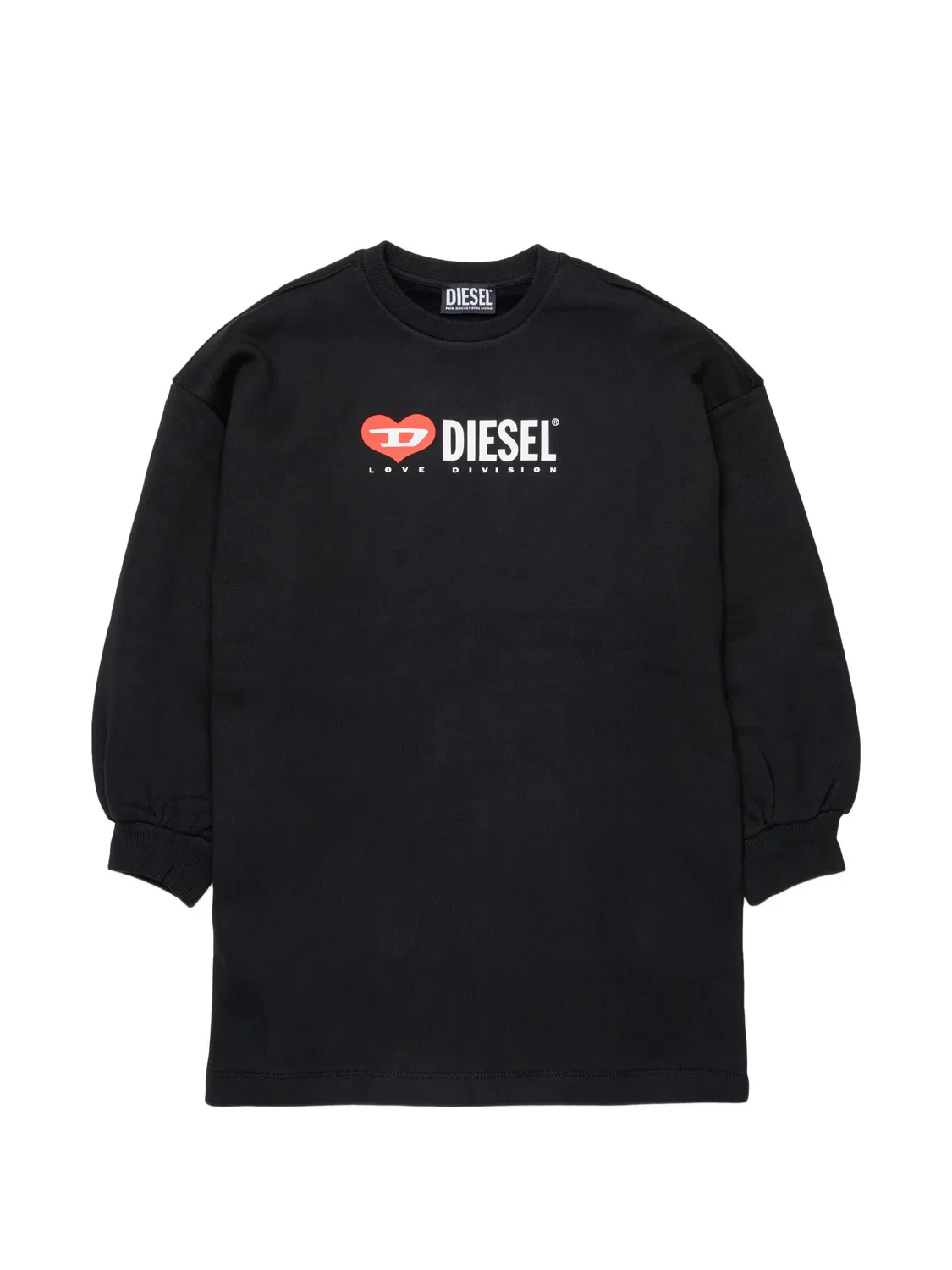 Платье-свитшот с принтом черное Diesel, черный