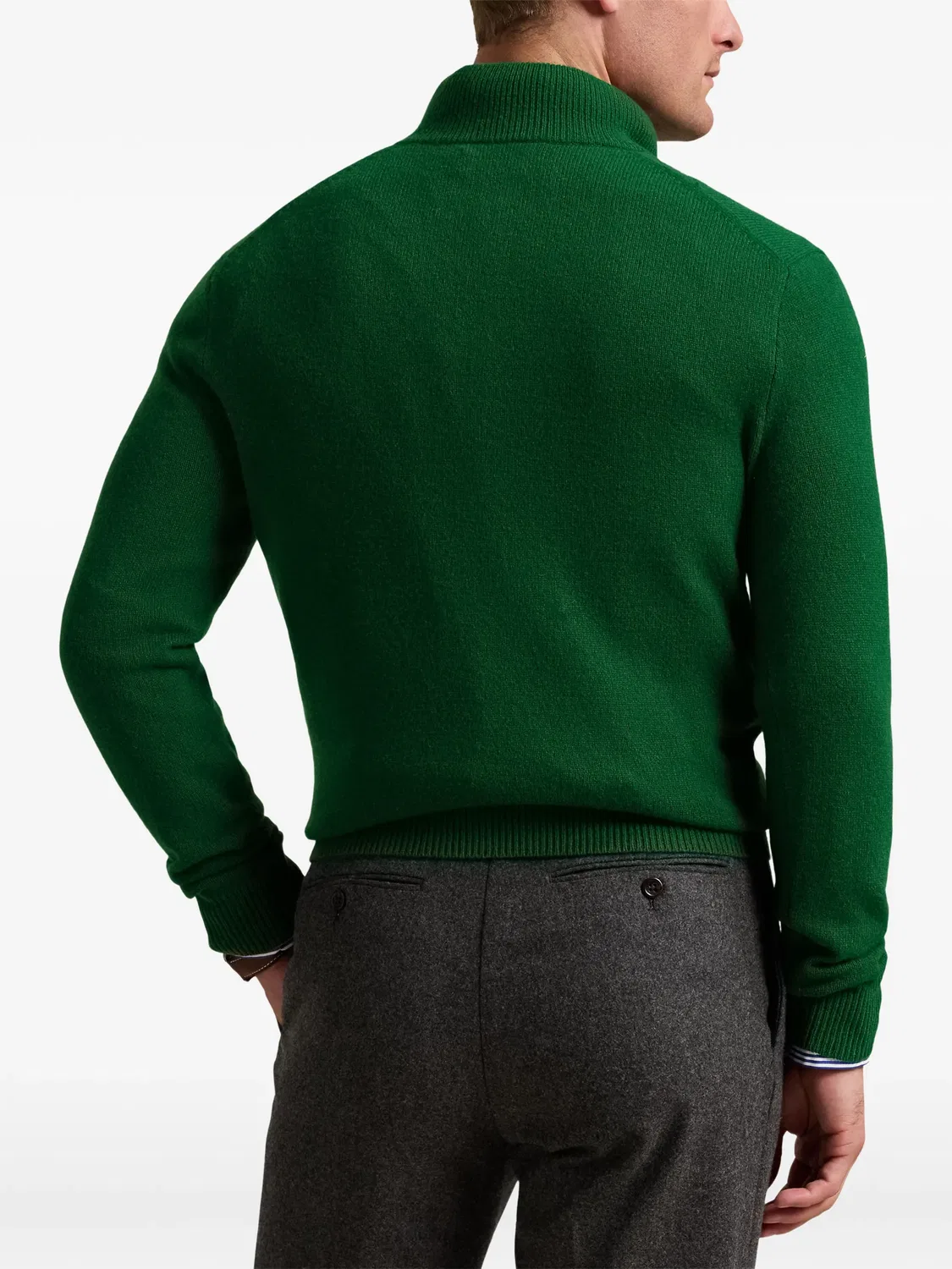 Водолазка на полумолнии, шерстяная, зеленая Polo Ralph Lauren, зеленый — фото 3