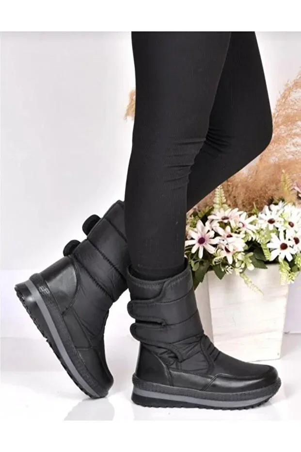 Детские снежные ботинки для девочек с мехом внутри Patik Bebe, Black — фото 3