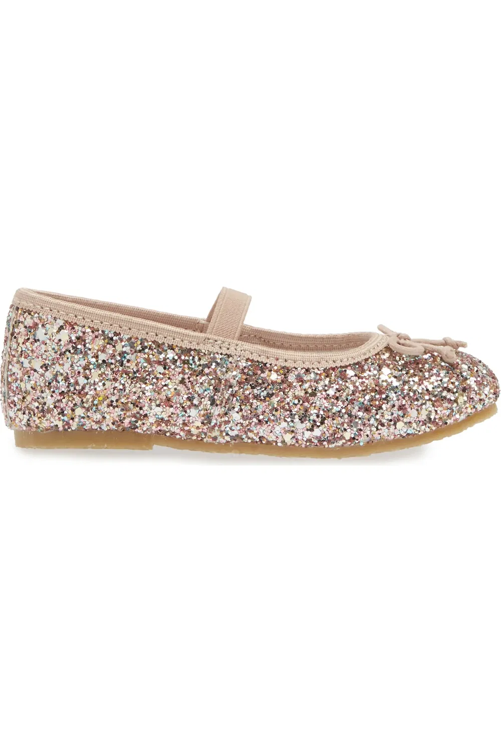 Детские туфли с блестками и бантом Victoria L'AMOUR, Glitter Multi Pink — фото 3