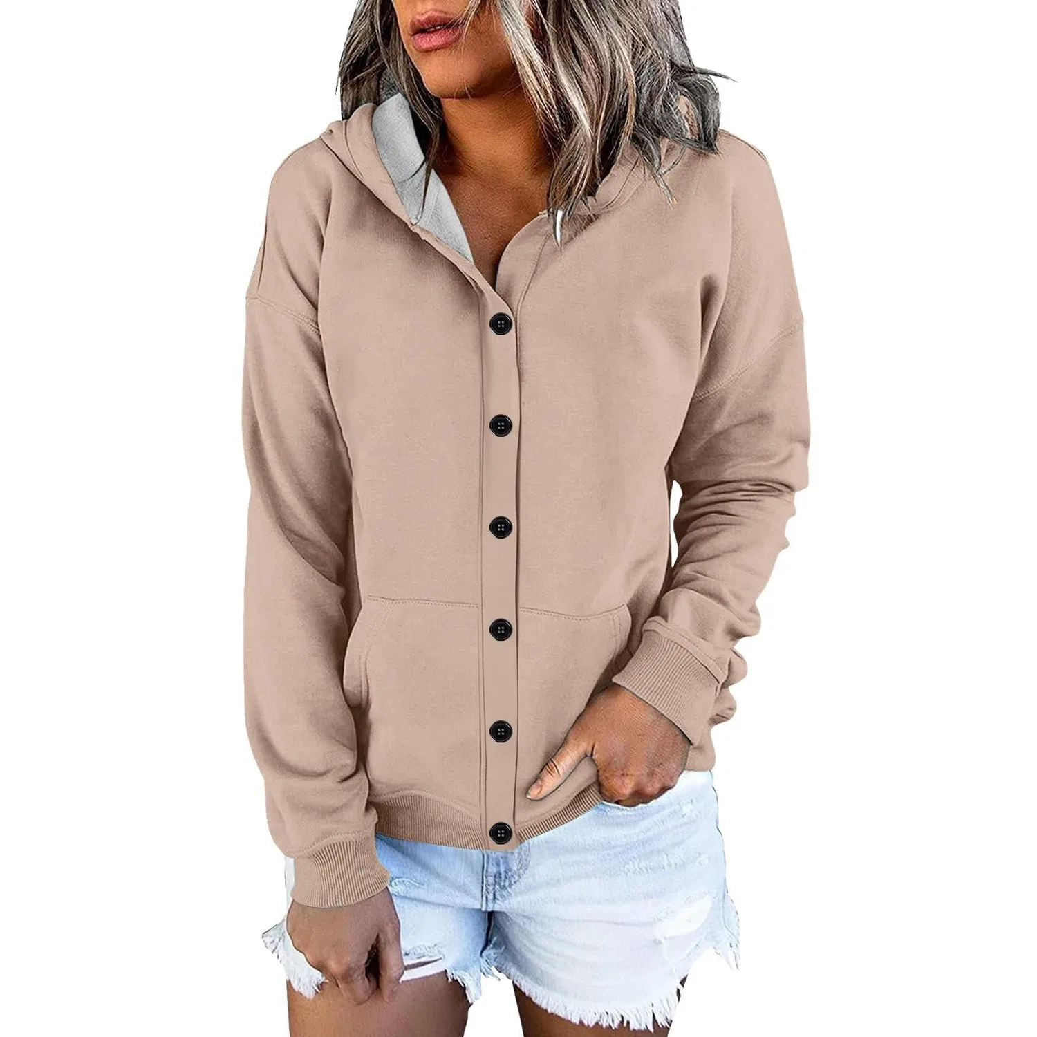 Женский худи с длинным рукавом, Dark Khaki