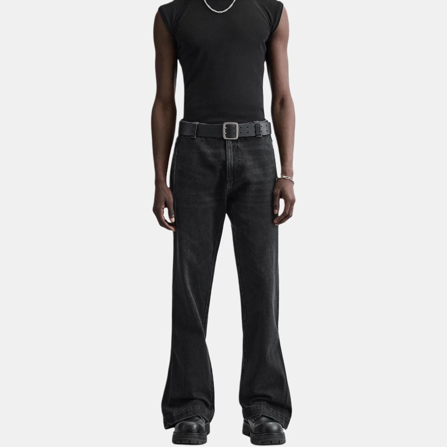 Джинсы зауженные клеш Carbon ZARA, Carbon — фото 4