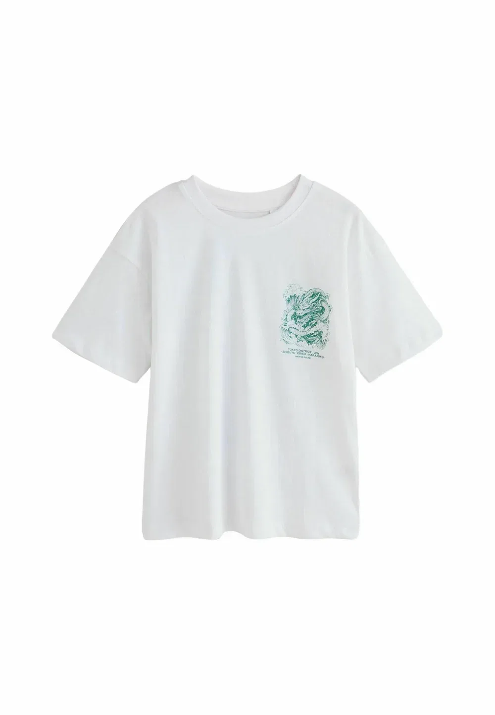 Футболка с коротким рукавом и графическим принтом Next, White Dragon Back Print