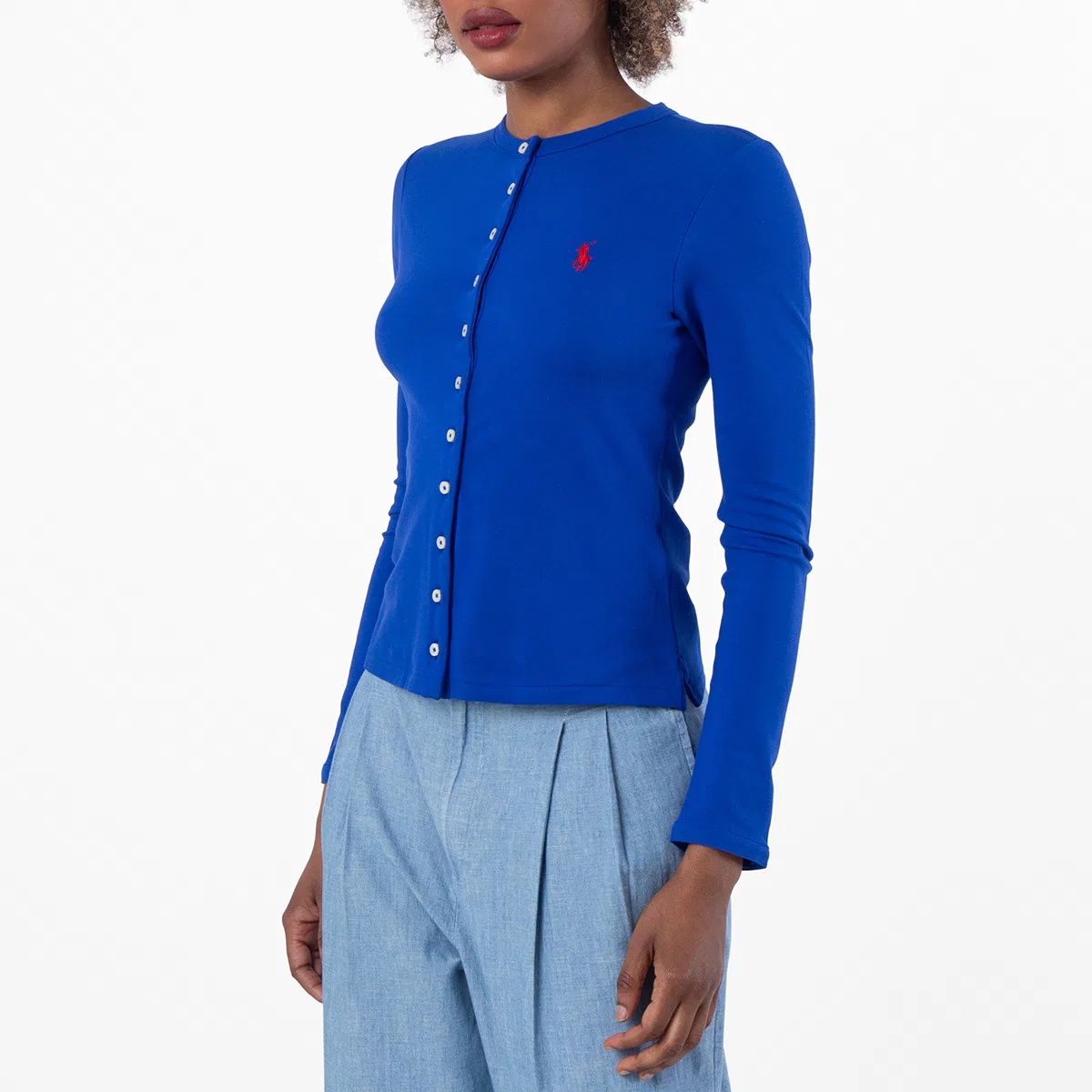 Кардиган Polo Ralph Lauren Cotton Mesh Pony, Blue Saturn — фото 3