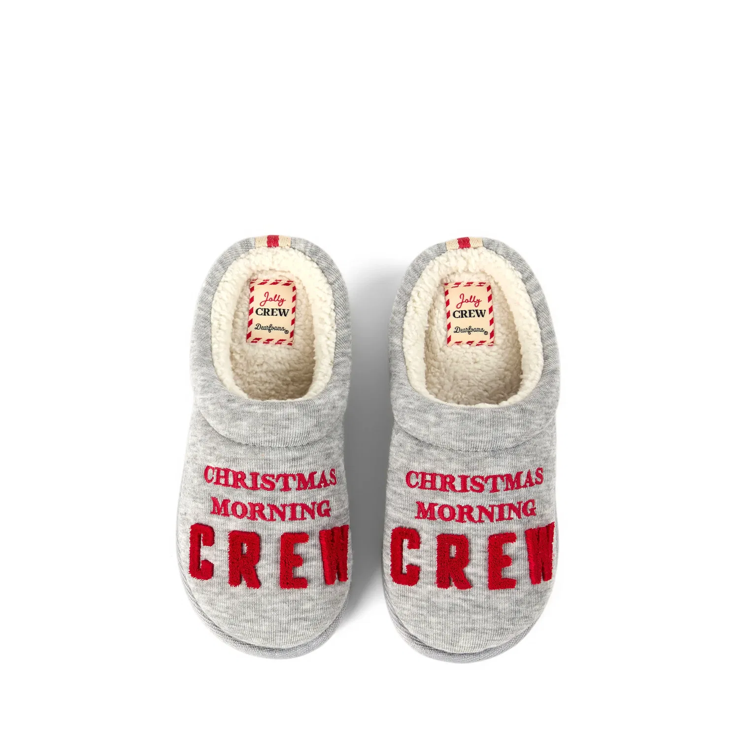 Детские тапочки без задника на мягкой подкладке Christmas Morning Crew Dearfoams, Light Heather Grey — фото 4