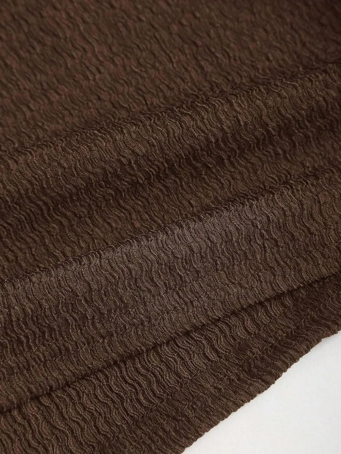 Женское облегающее мини-платье с драпировкой, Long Sleeve, Brown — фото 4