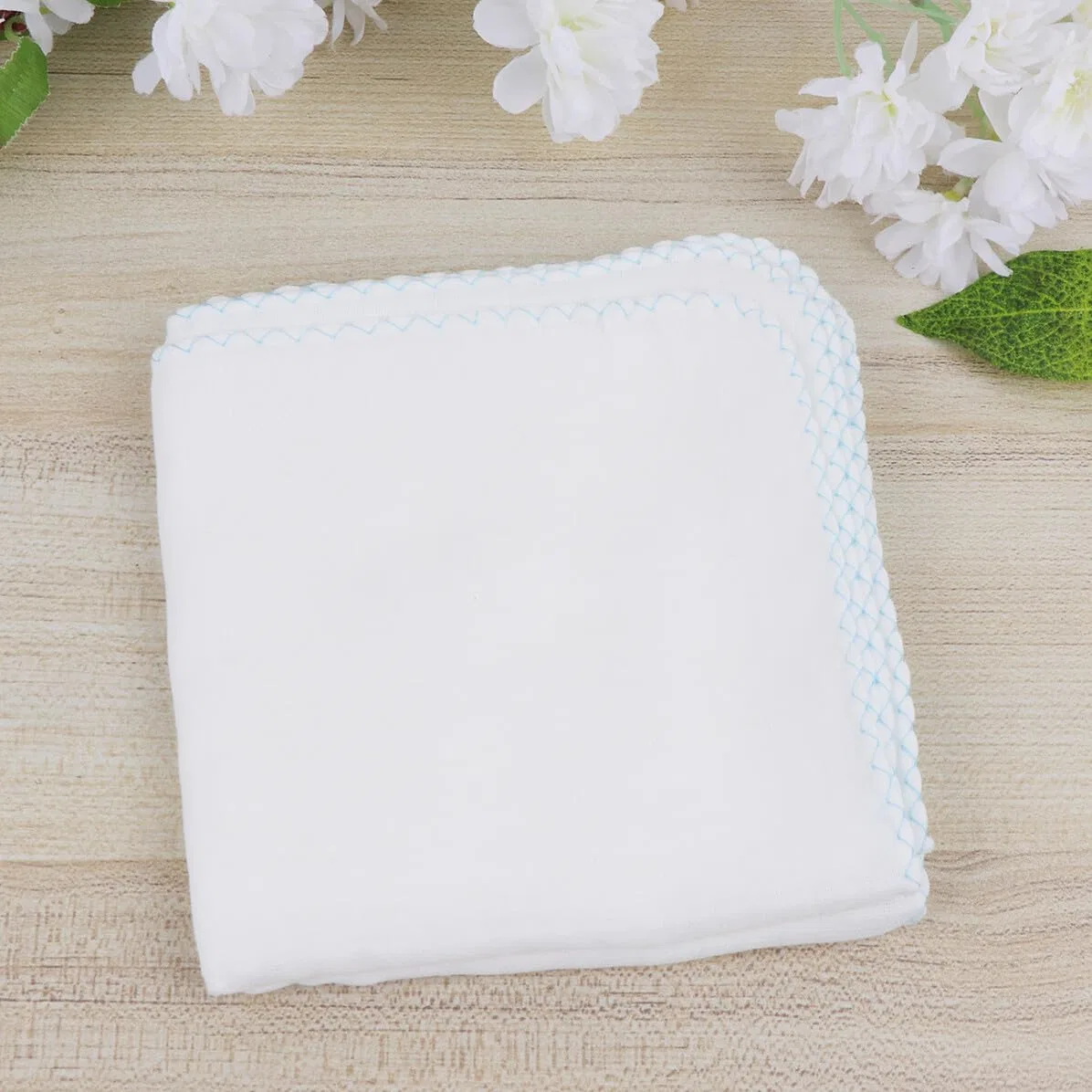Салфетки для лица из двойного слоя марли, LOLIPPYY, 10 шт, 28x28 см, Blue — фото 2