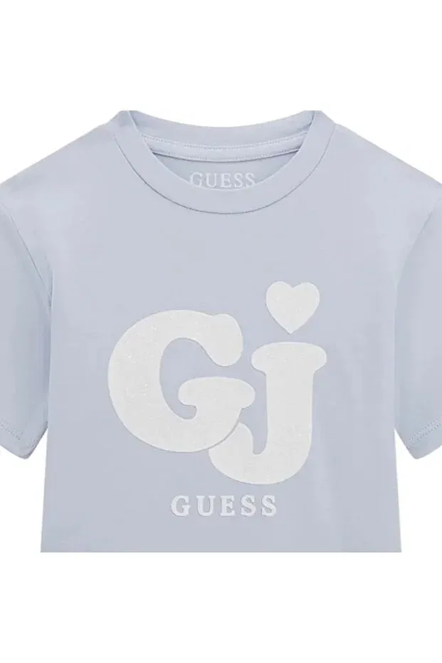Детская футболка для девочек с принтом Ss t-shirt Guess, Blue — фото 3