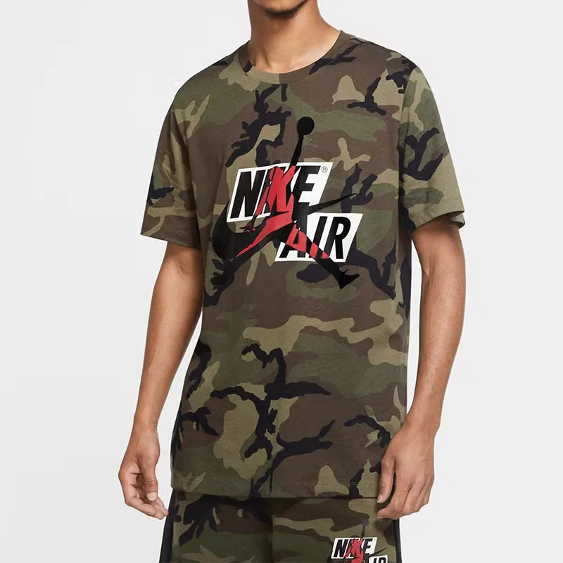 Футболка с камуфляжным принтом Air Jumpman Classics Camo Jordan, оливковый — фото 3