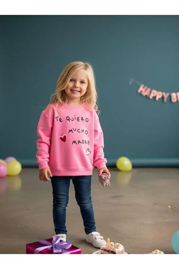 Детские свитшот для девочек с принтом Zekids, Pink — фото 3