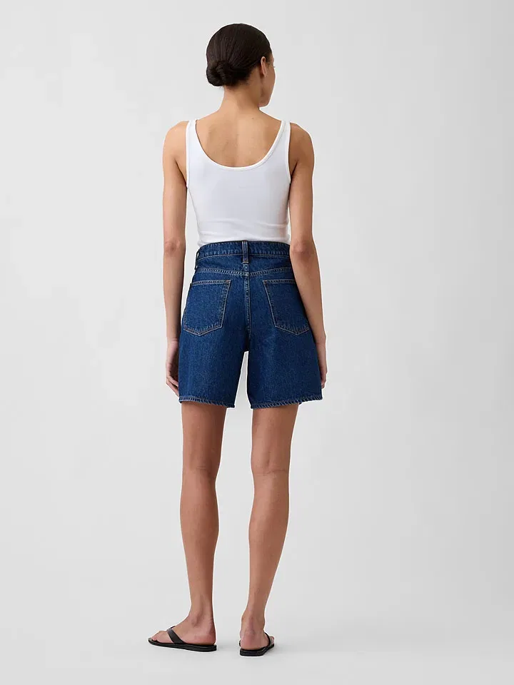 Женские джинсовые шорты High Waist GAP, Dark Blue — фото 3