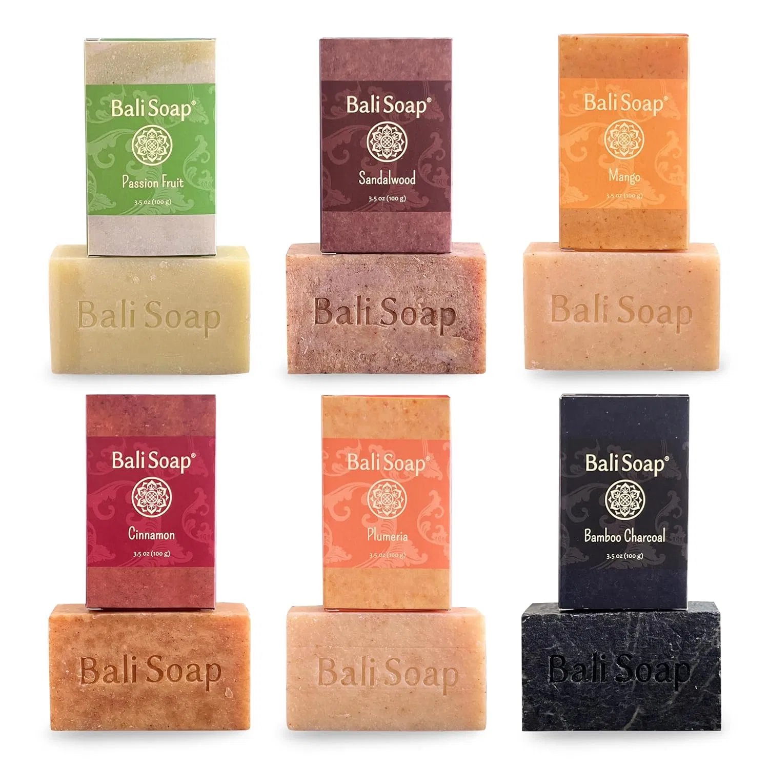 Натуральное мыло ручной работы Bali Soap Orange Collection, набор 6 шт. по 100 г, красный — фото 2